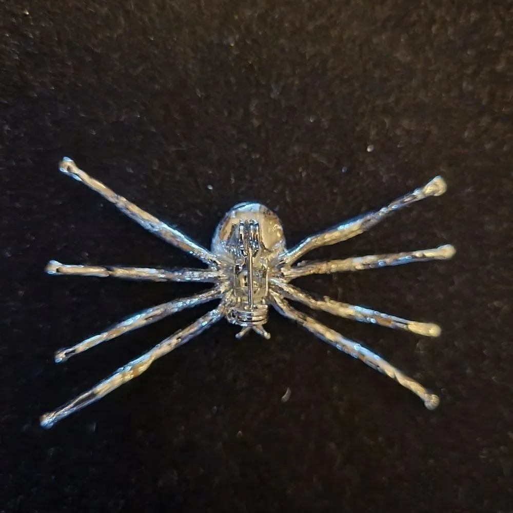Spider Pin with Rhinestone Legs.